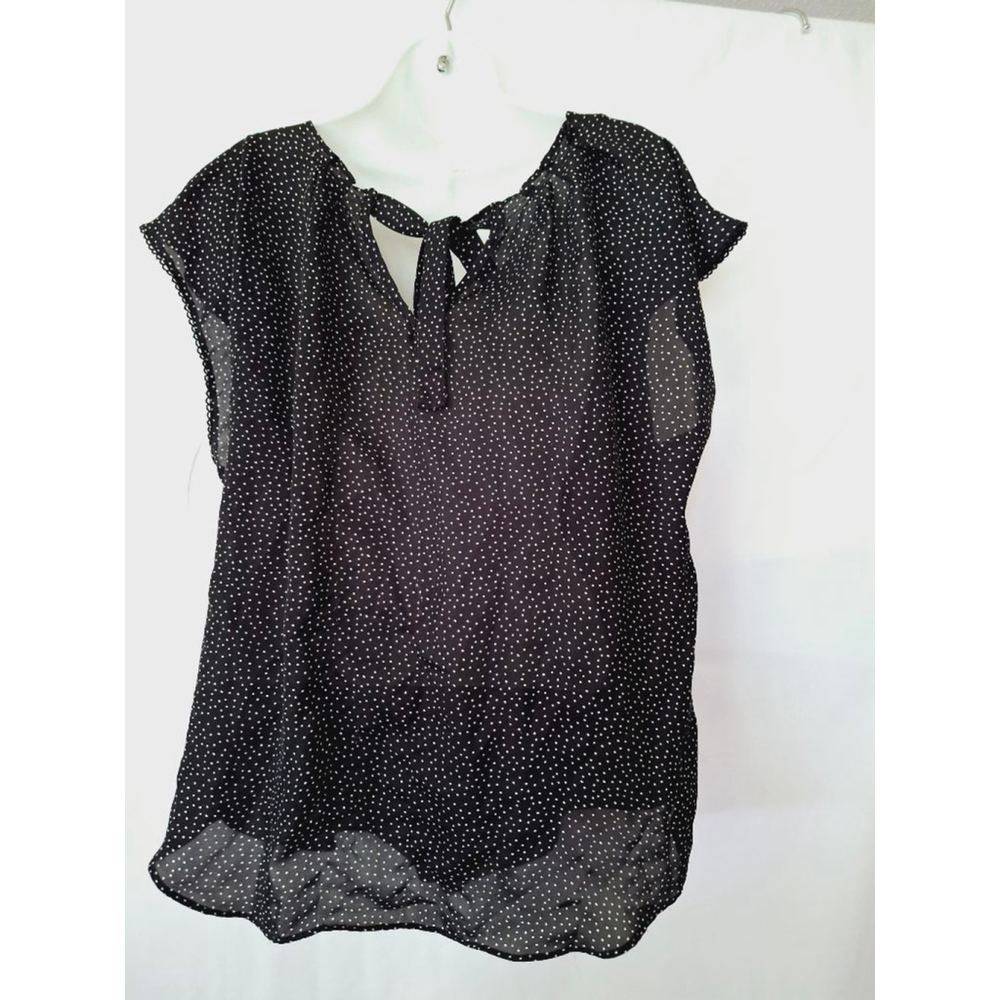 Lauren Conrad XXL Black Polka Dot women's officecore secretary teacher top - Picture 6 of 8